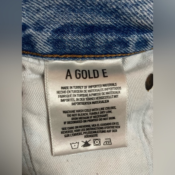 AGOLDE Jaden High Rise Denim Cutoff Shorts Medium Wash Size 29 - Picture 8 of 10